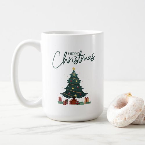 Green Yellow Christmas Insulated  Coffee Mug