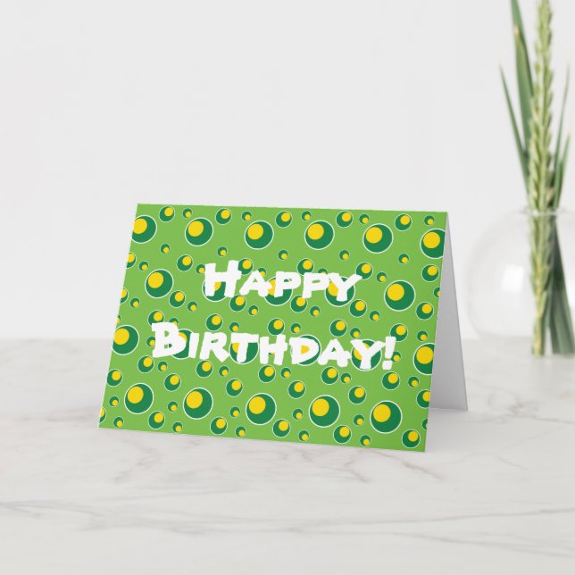 Green Yellow Circles Dots Greeting Card Custom (Front)
