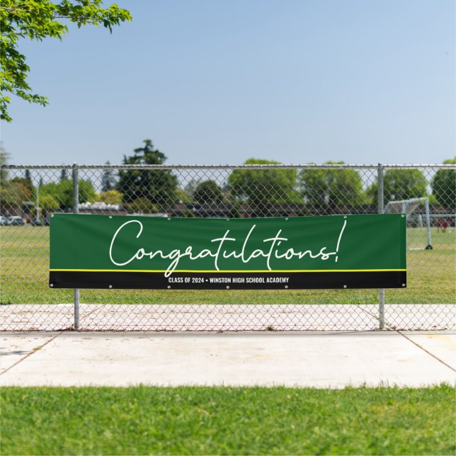 Green Yellow Congratulations Class of 2024 Grads Banner (Insitu)