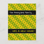[ Thumbnail: Green & Yellow Dollar Signs ($) Striped Pattern Postcard ]