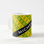 [ Thumbnail: Green & Yellow Dollar Signs ($) Striped Pattern Coffee Mug ]