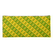 Green & Yellow Dollar Signs ($) Striped Pattern Pencil Case (Back)
