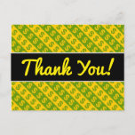 [ Thumbnail: Green & Yellow Dollar Signs ($) Striped Pattern Postcard ]