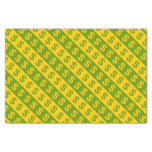 [ Thumbnail: Green & Yellow Dollar Signs Striped Pattern Tissue Paper ]