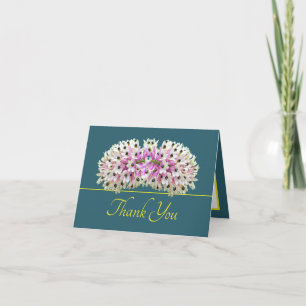Green Yellow Exotic White Orchid Bouquet Thank You Card