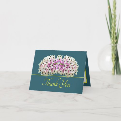 Green Yellow Exotic White Orchid Bouquet Thank You Card