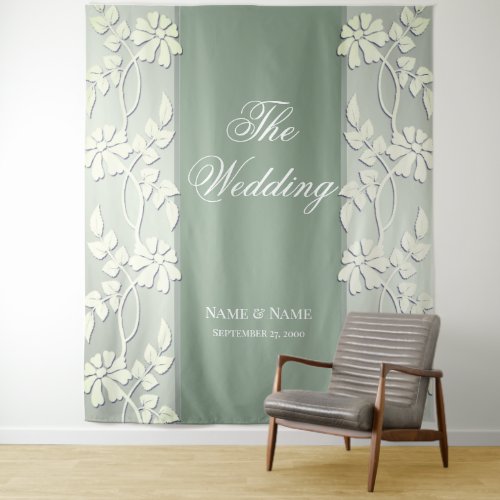 Green Yellow Floral Backdrop