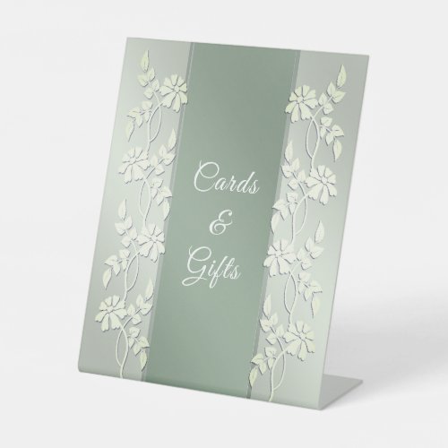 Green Yellow Floral Cards and Gifts Tabletop Signs