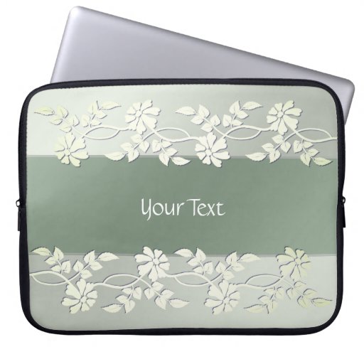 Green Yellow Floral Laptop Sleeve
