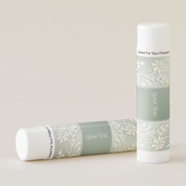 Green Yellow Floral Lip Balm (Front)