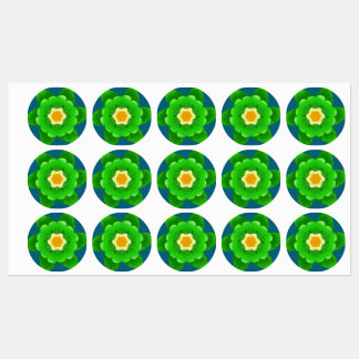 Green & Yellow flower by Black Lion Creations Labels