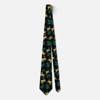 Green Yellow frogs Neck Tie