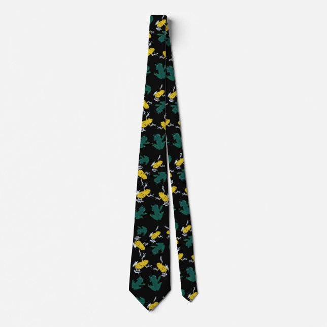 Green Yellow frogs Neck Tie (Front)
