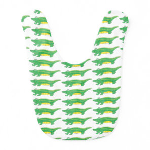 Green Yellow Gator Alligator Croc Crocodile Animal Bib