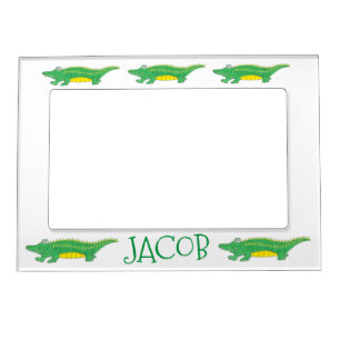 Green Yellow Gator Alligator Croc Crocodile Animal Magnetic Frame