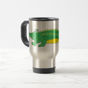 Green Yellow Gator Alligator Croc Crocodile Animal Travel Mug
