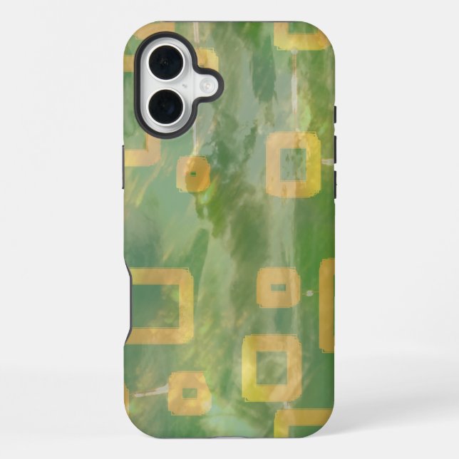 Green Yellow Geometric iPhone / iPad case (Back)