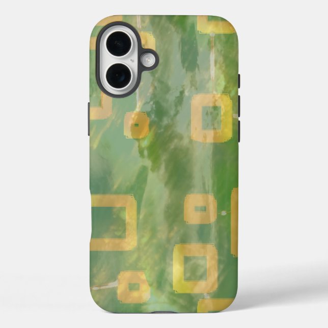 Green Yellow Geometric iPhone / iPad case (Back)