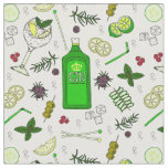 Green Yellow Gin Drinker Love Cocktails Mixologist Fabric