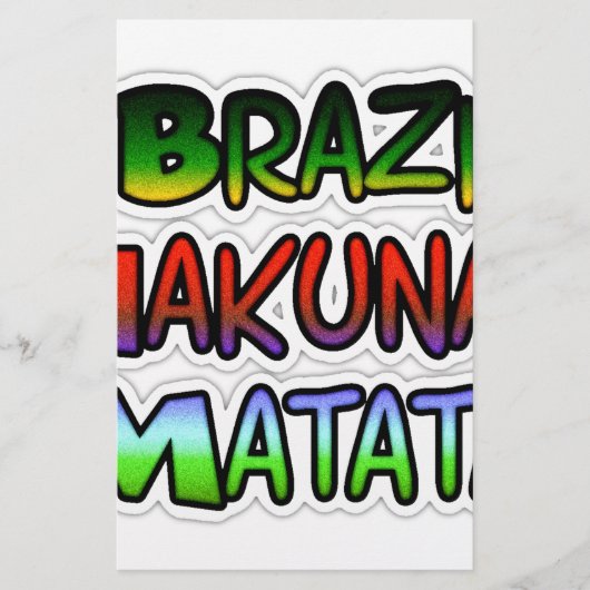 Green Yellow Golden Brazil Hakuna Matata Art Print (Front)