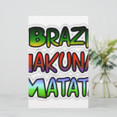 Green Yellow Golden Brazil Hakuna Matata Art Print (Standing Front)