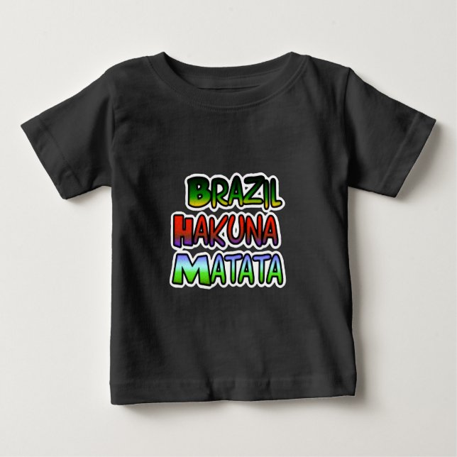 Green Yellow Golden Brazil Hakuna Matata Art Print Baby T-Shirt (Front)