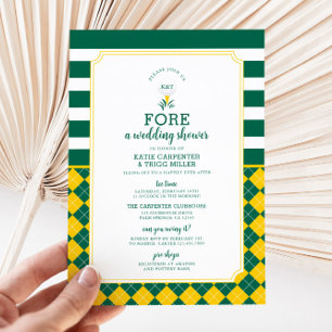 Green Yellow Golf Couples Shower Invitation