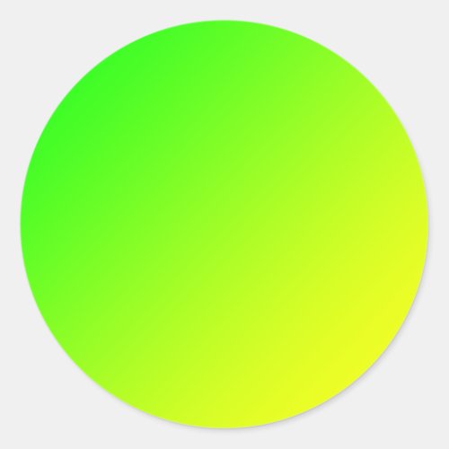 green yellow gradient  classic round sticker