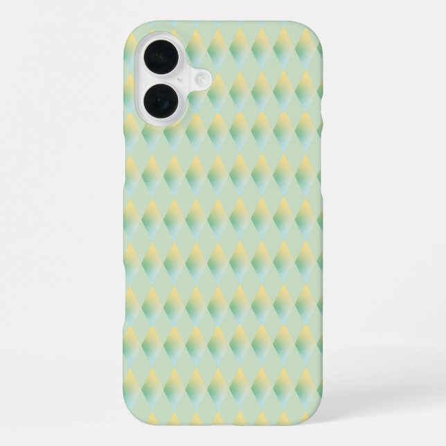 Green Yellow Gradient Diamond Shape Patterned Iphone Case (Back)