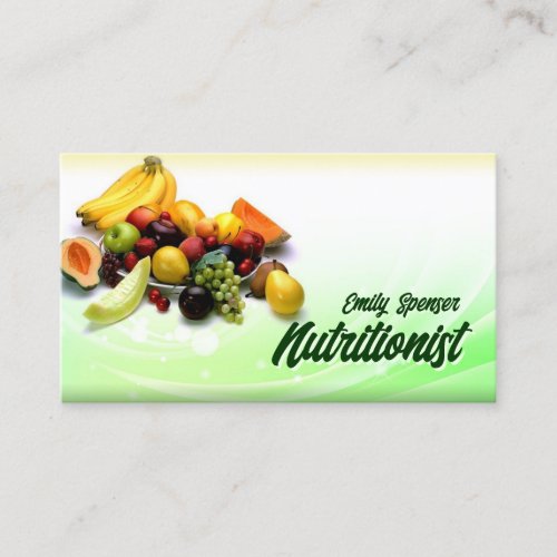 Green &amp; Yellow Gradient Healthy Life/Diet Card Business Card Templates