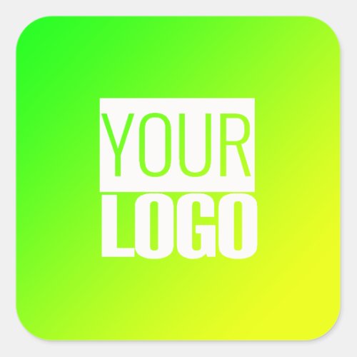 green yellow gradient  _your logo  square sticker