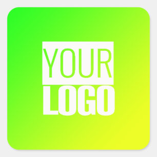 green yellow gradient  -your logo  square sticker