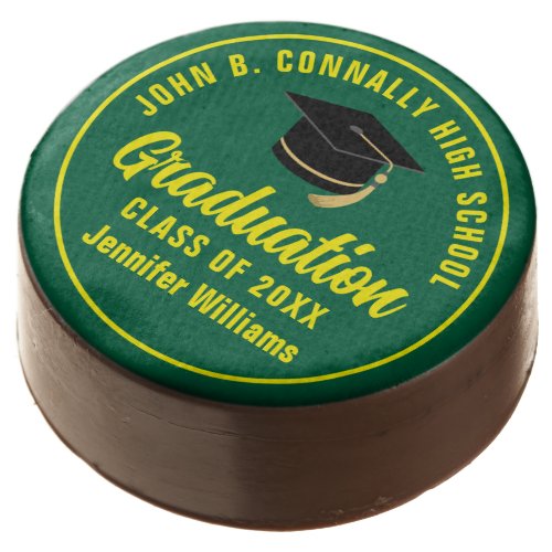 Green Yellow Graduate Custom 2024 Graduation Party Chocolate Covered Oreo