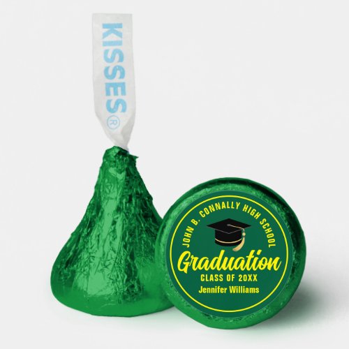 Green Yellow Graduate Custom 2024 Graduation Party Hersheys Kisses