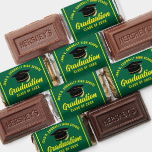 Green Yellow Graduate Custom Graduation Party Hershey's Miniatures