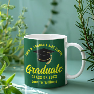 Green Yellow Graduate Personalized 2025 Graduation Coffee Mug