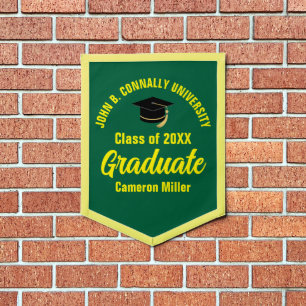 Green Yellow Graduate Personalized 2025 Graduation Pennant