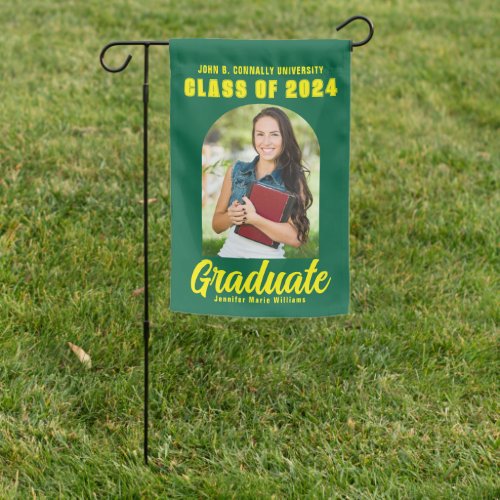 Green Yellow Graduate Photo Arch Modern Graduation Garden Flag