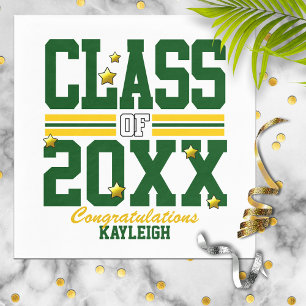 Green Yellow Graduating Class Year Napkins