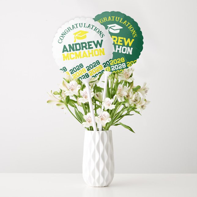 Green & Yellow Graduation Centerpiece Balloon (Creator Uploaded)