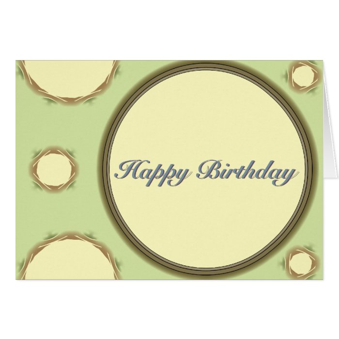 Green Yellow Happy Birthday Card