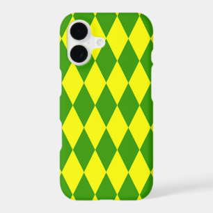 Green Yellow Harlequin Checkered Design iPhone 17 Case