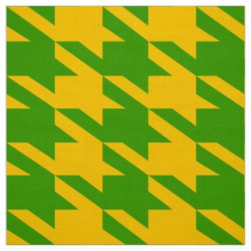 Green  Yellow Houndstooth Seamless Pattern Fabric
