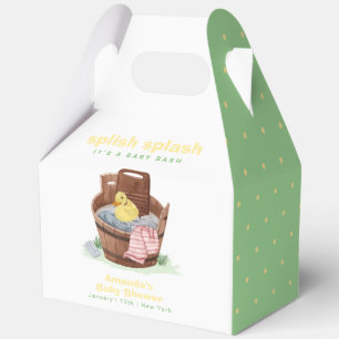 Green Yellow Laundry Tub Rubber Duck Baby Shower Favor Boxes