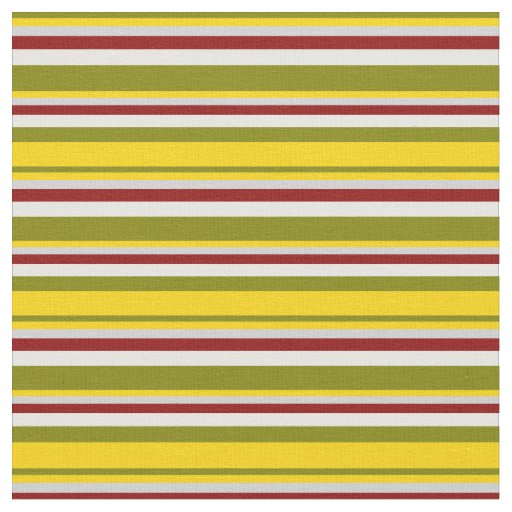 Green, Yellow, Light Grey, Dark Red & Mint Cream Fabric