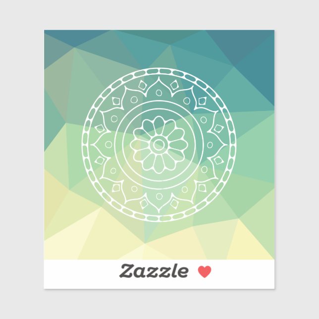 Green Yellow Mandala Inspiration Harmony Flower Sticker (Sheet)