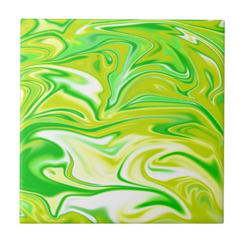 Green_Yellow Marbleized Spring_ Ceramic Tile
