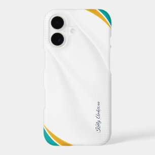 Green & Yellow Modern Pattern with Custom Sign iPhone 17 Case