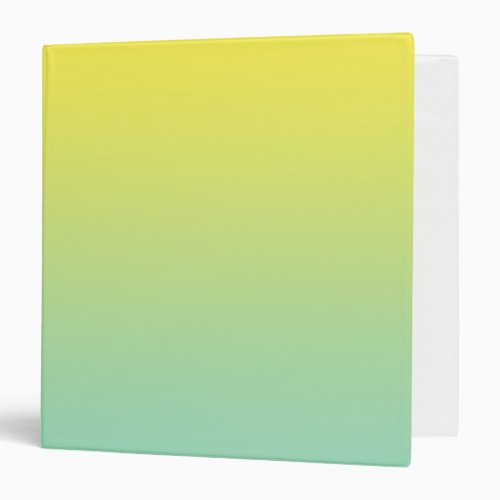 Green  Yellow Ombre 3 Ring Binder