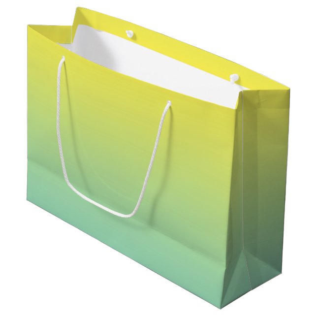 Green & Yellow Ombre Large Gift Bag (Front Angled)